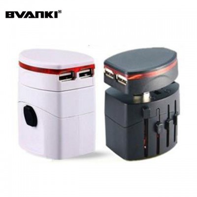 High Quality Portable International Eu Uk Us Au Plug With Dual 2.1a Usb Port Universal Travel Adapter