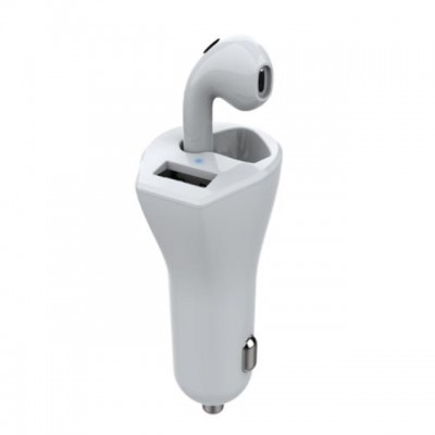 New Product Ideas 2019 5V 2.4 A 2 in1 Wireless TWS Earbuds USB Car Charger Plus V5.0 Headphones Earphone Headset with Mic