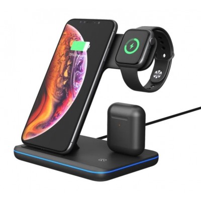 2020 Popular 3 in 1 Wireless Charger Stand for iphone 11 Charger Dock Station Charger for air pods for Apple Watch Series