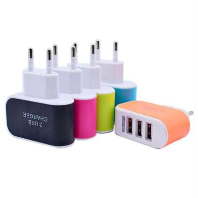 3 USB Ports  USB Charger Travel Charger Mobile Phone Charger with EU Plug