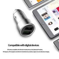 Wholesale price 5v 3.1a 2 port bullet usb car adapter charger for iphone 8