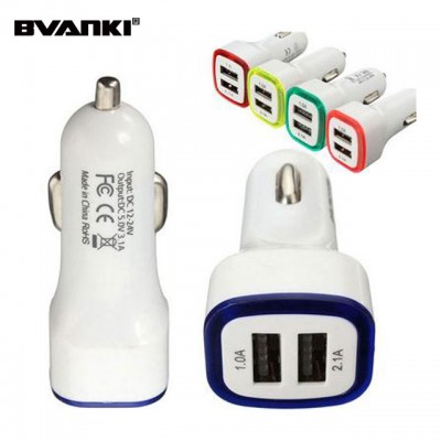 High Quality Brilliant 5V 2.1A Universal 2 port car charger input 12V 24V Car Battery Charger LED dual usb car charger with LED