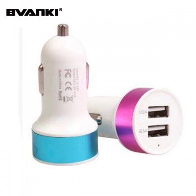 Christmas Gift Mobile Phone Metal 2 Port Dual USB Car Phone Charger For IPhone car charger For Samsung